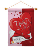 With Love - Valentines Spring Vertical Impressions Decorative Flags HG101002 Made In USA