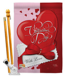 With Love - Valentines Spring Vertical Impressions Decorative Flags HG101002 Made In USA