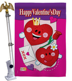 Happy Valentine's Day - Valentines Spring Vertical Impressions Decorative Flags HG101040 Made In USA