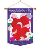 Hearts - Valentines Spring Vertical Applique Decorative Flags HG101041