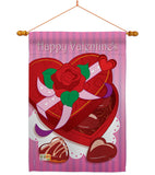 Chocolates - Valentines Spring Vertical Impressions Decorative Flags HG101044 Imported