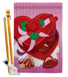 Chocolates - Valentines Spring Vertical Impressions Decorative Flags HG101044 Imported