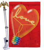 Love Light Bulb - Valentines Spring Vertical Impressions Decorative Flags HG101049 Made In USA