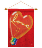 Love Light Bulb - Valentines Spring Vertical Impressions Decorative Flags HG101049 Made In USA