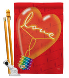 Love Light Bulb - Valentines Spring Vertical Impressions Decorative Flags HG101049 Made In USA