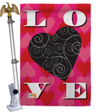 Love Heart - Valentines Spring Vertical Impressions Decorative Flags HG101050 Made In USA