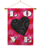 Love Heart - Valentines Spring Vertical Impressions Decorative Flags HG101050 Made In USA