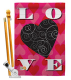 Love Heart - Valentines Spring Vertical Impressions Decorative Flags HG101050 Made In USA