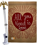 All You Need Is Love - Valentines Spring Vertical Impressions Decorative Flags HG101052 Made In USA
