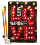 Lightful Valentine Love - Valentines Spring Vertical Impressions Decorative Flags HG101053 Made In USA