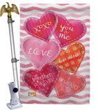 Love Together Forever - Valentines Spring Vertical Impressions Decorative Flags HG101055 Made In USA