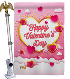 Flying Heart Valentine's - Valentines Spring Vertical Impressions Decorative Flags HG101060 Made In USA