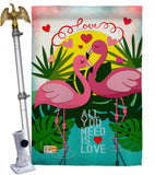 Flamingo Lover - Valentines Spring Vertical Impressions Decorative Flags HG101063 Made In USA