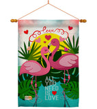 Flamingo Lover - Valentines Spring Vertical Impressions Decorative Flags HG101063 Made In USA