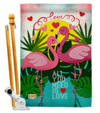 Flamingo Lover - Valentines Spring Vertical Impressions Decorative Flags HG101063 Made In USA