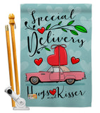 Special Delivery - Valentines Spring Vertical Impressions Decorative Flags HG101064 Made In USA