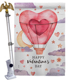 Valentine's Day Balloon - Valentines Spring Vertical Impressions Decorative Flags HG101066 Made In USA