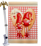 Gnome Love - Valentines Spring Vertical Impressions Decorative Flags HG101068 Made In USA