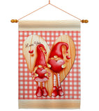 Gnome Love - Valentines Spring Vertical Impressions Decorative Flags HG101068 Made In USA