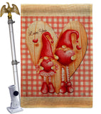 Gnome Love - Valentines Spring Vertical Impressions Decorative Flags HG101068 Made In USA