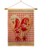 Gnome Love - Valentines Spring Vertical Impressions Decorative Flags HG101068 Made In USA