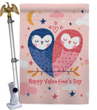 Owl Love - Valentines Spring Vertical Impressions Decorative Flags HG101073 Made In USA