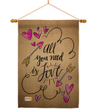 All You Need is Love - Valentines Spring Vertical Impressions Decorative Flags HG137051 Made In USA