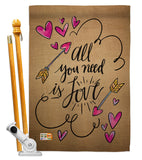 All You Need is Love - Valentines Spring Vertical Impressions Decorative Flags HG137051 Made In USA