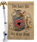 Key Of My Heart - Valentines Spring Vertical Impressions Decorative Flags HG137122 Made In USA