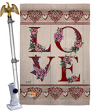 Classic Valentine Love - Valentines Spring Vertical Impressions Decorative Flags HG137144 Made In USA