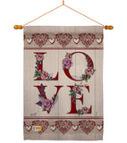 Classic Valentine Love - Valentines Spring Vertical Impressions Decorative Flags HG137144 Made In USA