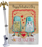 Better Together - Valentines Spring Vertical Impressions Decorative Flags HG137146 Made In USA