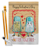 Better Together - Valentines Spring Vertical Impressions Decorative Flags HG137146 Made In USA