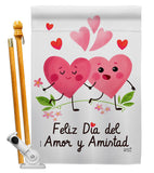Feliz día del amor - Valentines Spring Vertical Impressions Decorative Flags HG137383 Made In USA