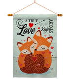 Foxes Love - Valentines Spring Vertical Impressions Decorative Flags HG137390 Made In USA