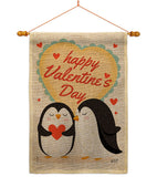 Penguins Love - Valentines Spring Vertical Impressions Decorative Flags HG137396 Made In USA