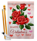 Valentines Rose - Valentines Spring Vertical Impressions Decorative Flags HG137397 Made In USA