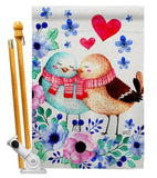 Winter Sweet Birdes - Valentines Spring Vertical Impressions Decorative Flags HG137466 Made In USA