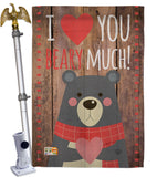 I Love You Beary Much - Valentines Spring Vertical Impressions Decorative Flags HG191093 Made In USA