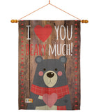 I Love You Beary Much - Valentines Spring Vertical Impressions Decorative Flags HG191093 Made In USA