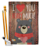 I Love You Beary Much - Valentines Spring Vertical Impressions Decorative Flags HG191093 Made In USA