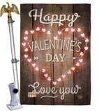 Happy Valentine's Day - Valentines Spring Vertical Impressions Decorative Flags HG191094 Made In USA