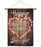 Happy Valentine's Day - Valentines Spring Vertical Impressions Decorative Flags HG191094 Made In USA