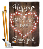 Happy Valentine's Day - Valentines Spring Vertical Impressions Decorative Flags HG191094 Made In USA