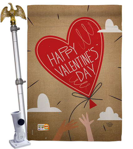 Hello Valentine Wärmeballons Gartenflagge – 31,8 X 45,7 Cm, Doppelseitig, Für Valentinstag & Jahrestag