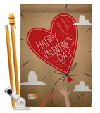 Sweet Valentine's Day Balloon - Valentines Spring Vertical Impressions Decorative Flags HG191099 Made In USA