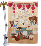 Sweet Valentines Day - Valentines Spring Vertical Impressions Decorative Flags HG192053 Made In USA