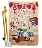 Sweet Valentines Day - Valentines Spring Vertical Impressions Decorative Flags HG192053 Made In USA