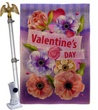 Valentines Floral - Valentines Spring Vertical Impressions Decorative Flags HG192410 Made In USA