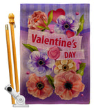 Valentines Floral - Valentines Spring Vertical Impressions Decorative Flags HG192410 Made In USA